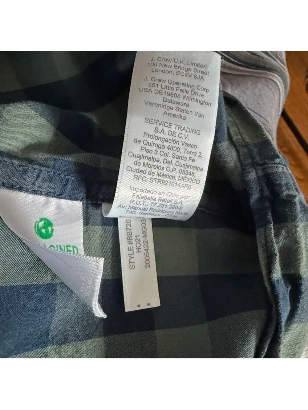J. Crew Olive Navy Plaid Button Down Shirt Cotton Casual Classic L